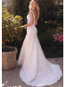 Ivory Floral 3D Lace Beaded Mermaid Wedding Dress